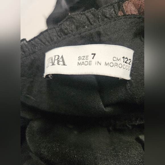 Zara Black Floral Sheer Dress Girls 7year - Picture 6 of 6